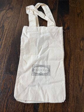 Gucci Natural Canvas Logo Reusable Tote Bag - Long Small